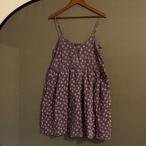 French Connection Navy and Mustard Button-Down Top